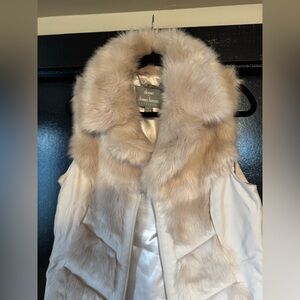 Women's Tan Faux Fur Vest